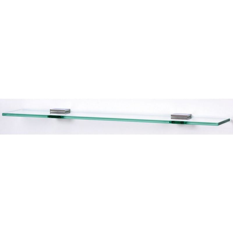 Contemporary II 18" Glass Shelf in Polished Nickel w/Brackets