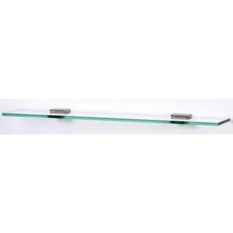 Contemporary II 18" Glass Shelf in Satin Nickel w/Brackets