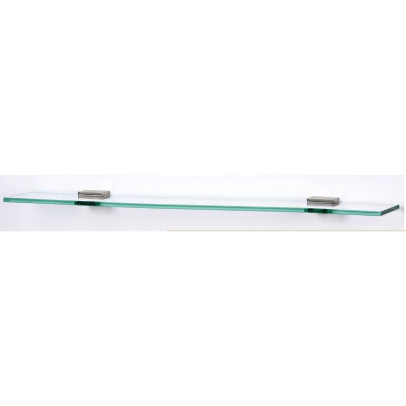 Contemporary II 24" Glass Shelf in Satin Nickel w/Brackets