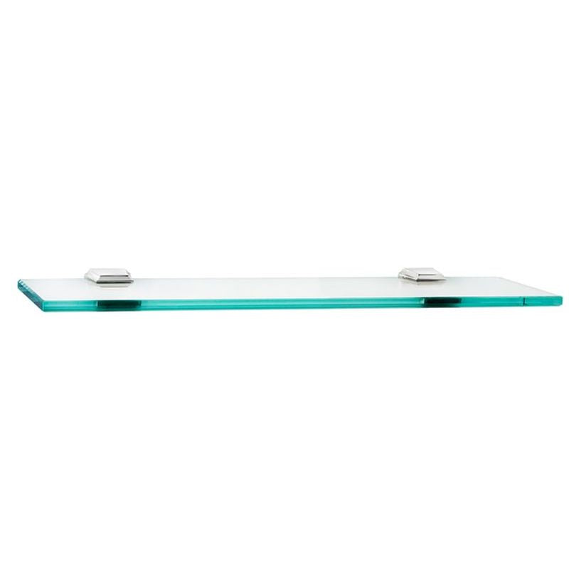 Geometric 18" Glass Shelf w/Brackets in Polished Chrome