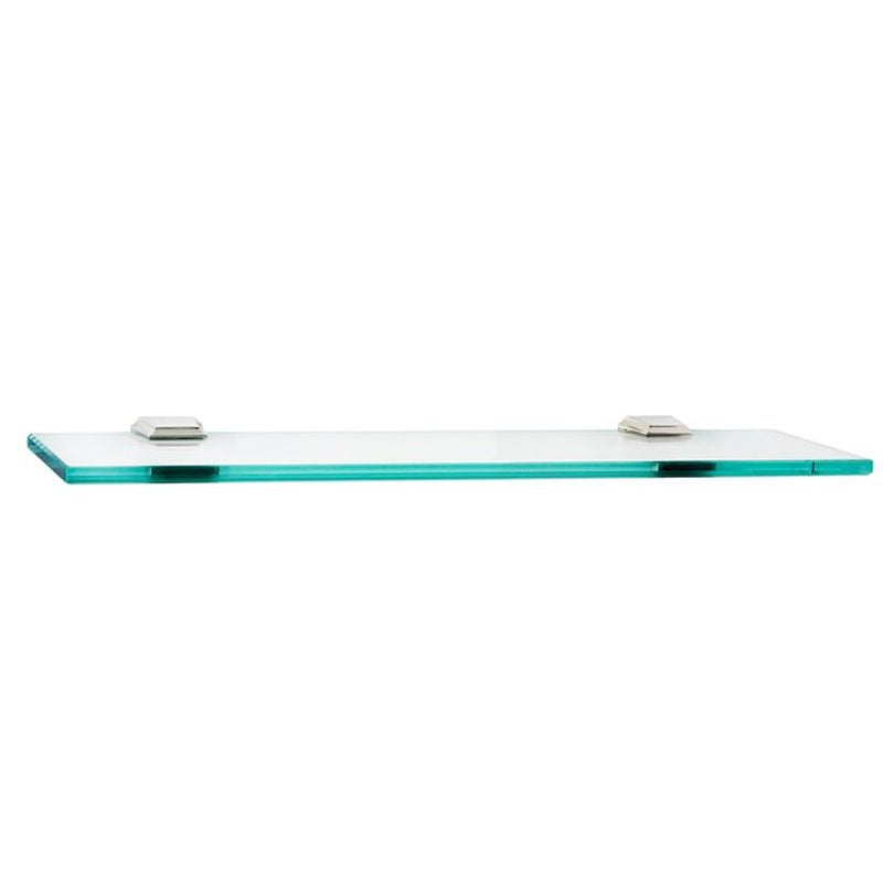 Geometric 18" Glass Shelf w/Brackets in Polished Nickel