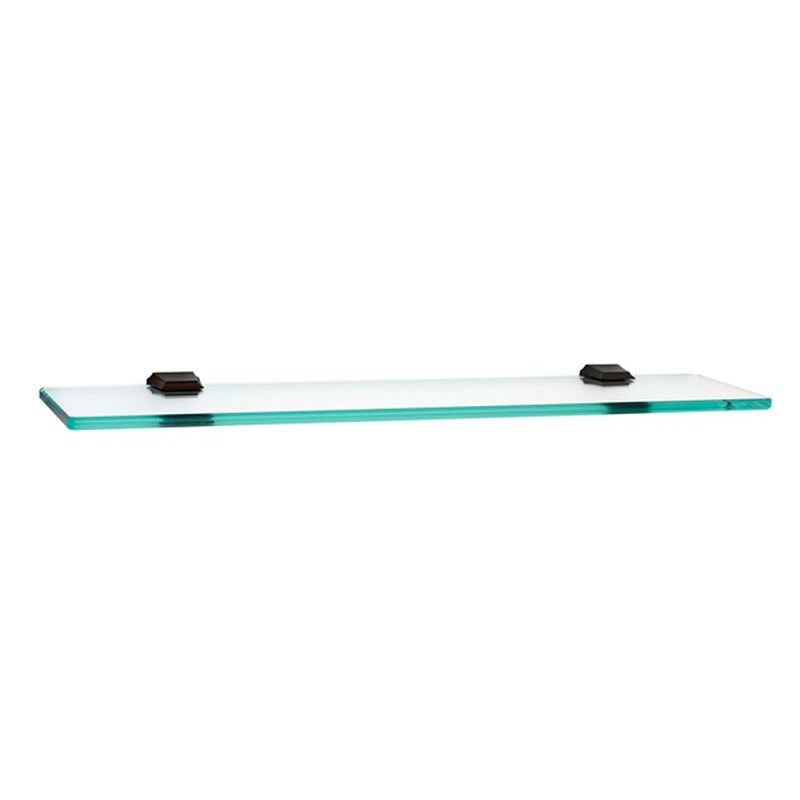 Geometric 24" Glass Shelf w/Brackets in Chocolate Bronze