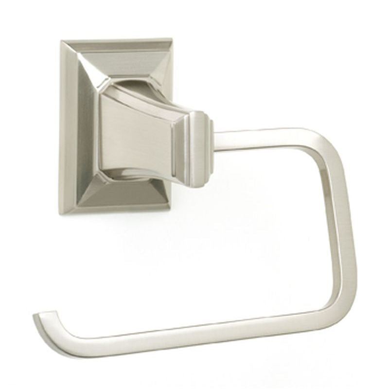 Geometric Single Post Toilet Paper Holder in Satin Nickel