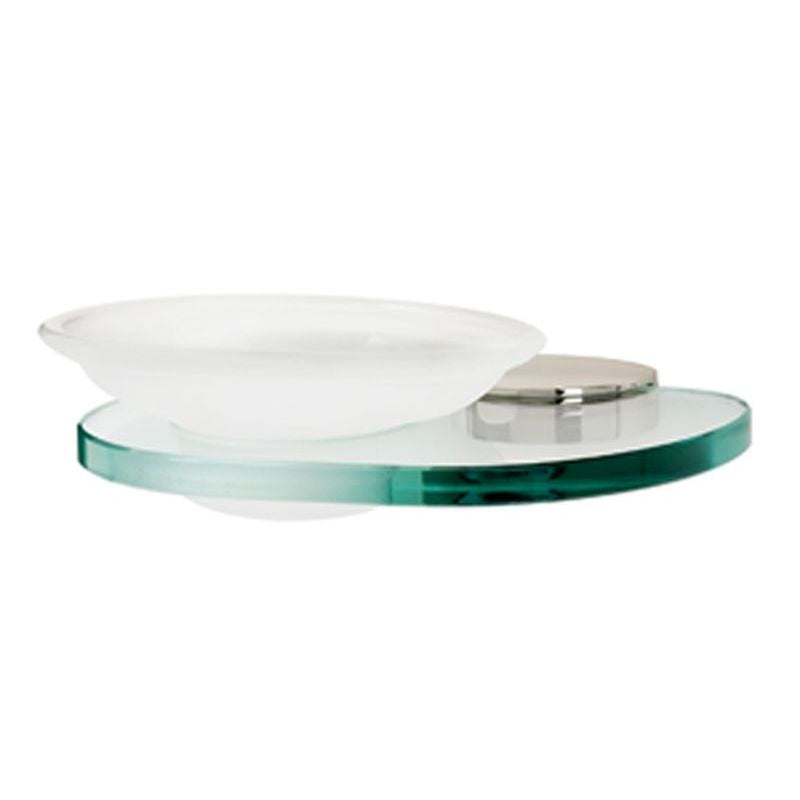 Euro Soap Dish w/Holder in Polished Nickel