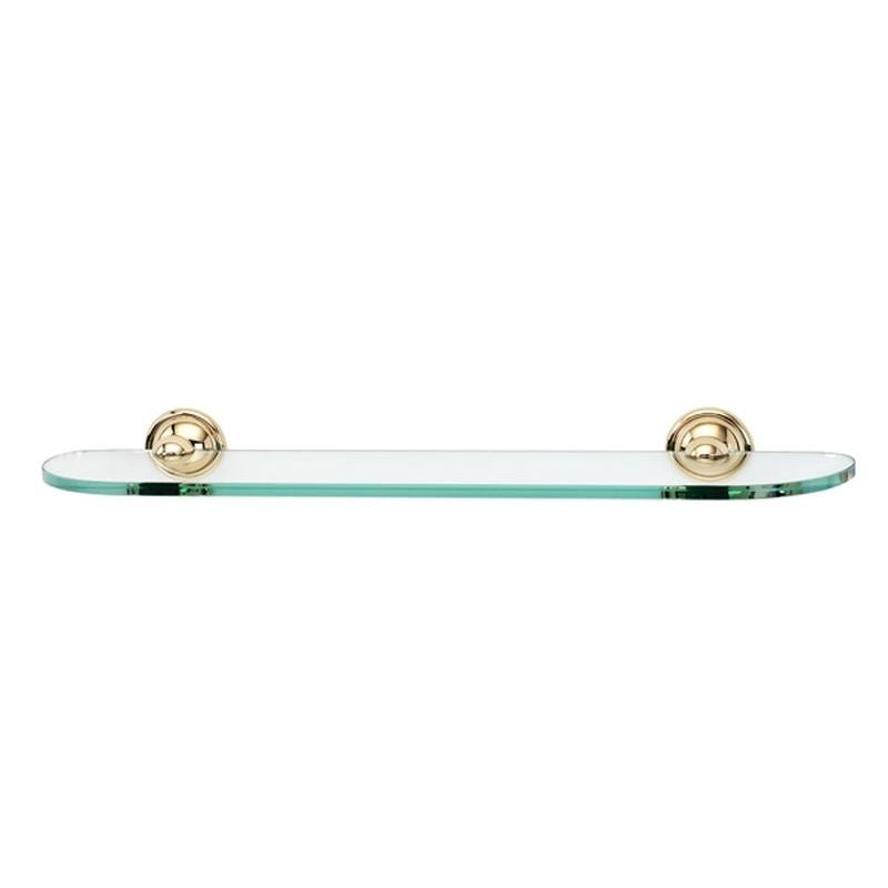 Yale 24" Glass Shelf w/Polished Brass Brackets