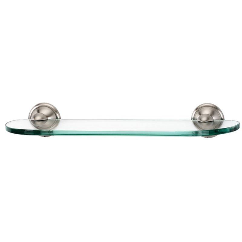 Yale 18" Glass Shelf w/Satin Nickel Brackets