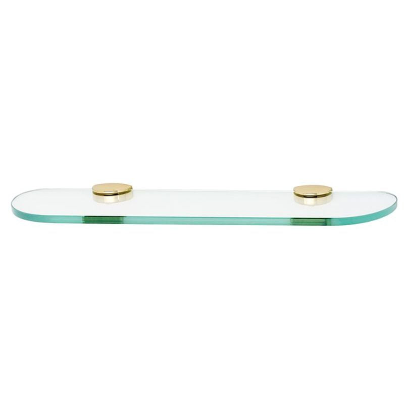 Euro 18" Glass Shelf w/Brackets in Polished Brass