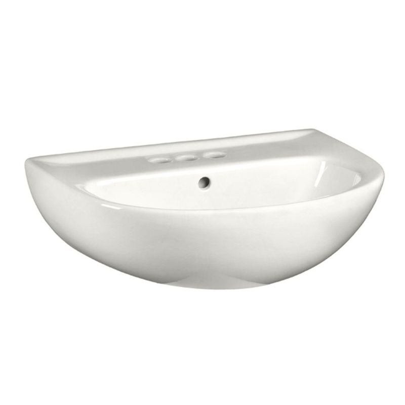 Evolution 22x17-1/2 Pedestal Sink in White w/4" Fct Centers