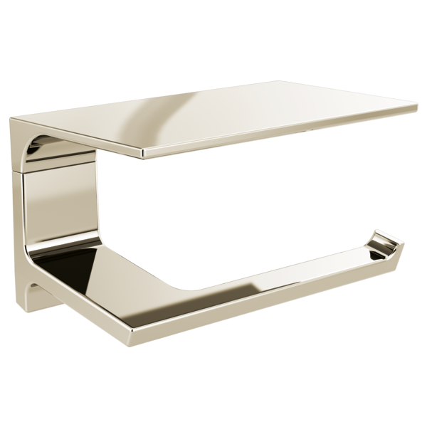 Pivotal Toilet Paper Holder w/Shelf in Polished Nickel