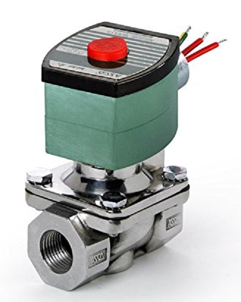 Solenoid Valve 1/2" Stainless Steel 2-Way AC 120/60V Normally Closed General Service