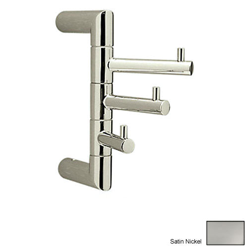 Modern Triple Robe Hook in Satin Nickel
