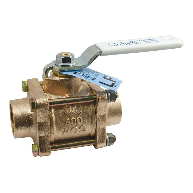 BALL VALVE 1 BRONZE 3-PC CXC 82LF-205-01 FULL PORT