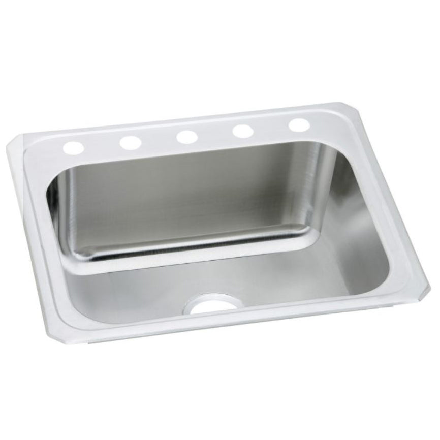 Pursuit 25x22x10-1/4" SS Single Bowl 5-Hole Laundry Sink