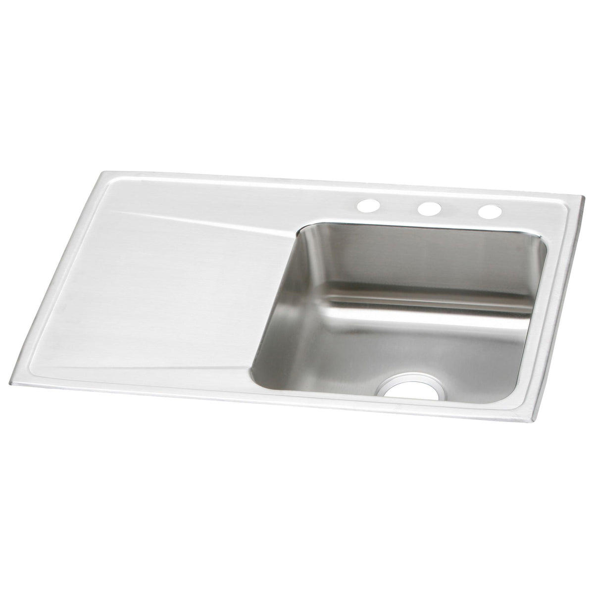 Lustertone 33x22x7-5/8" Stainless Steel Sink RH Bowl 4 Holes
