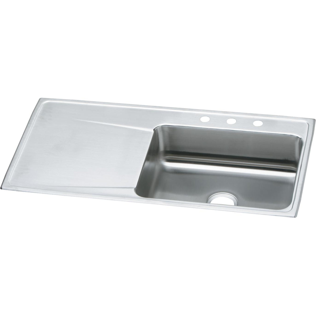 Lustertone 43x22x7-5/8" Stainless Steel Sink RH Bowl 3 Holes