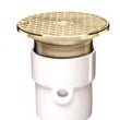 CLEANOUT 4" ABS BODY HUB END 84129 GENERAL PURPOSE W/6" BRASS ROUND COVER