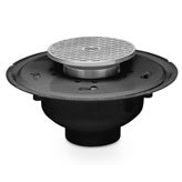 CLEANOUT 4" ABS BODY HUB END 84224 CAST 6 NICKEL ROUND COVER & TOP