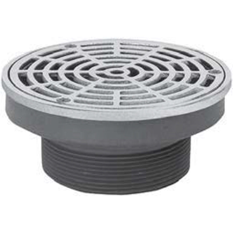 DRAIN 2 CAST IRON MIP ADJUSTABLE FLOOR 842-2ILNR ROUND NICKEL-BRONZE RING/STRAINER