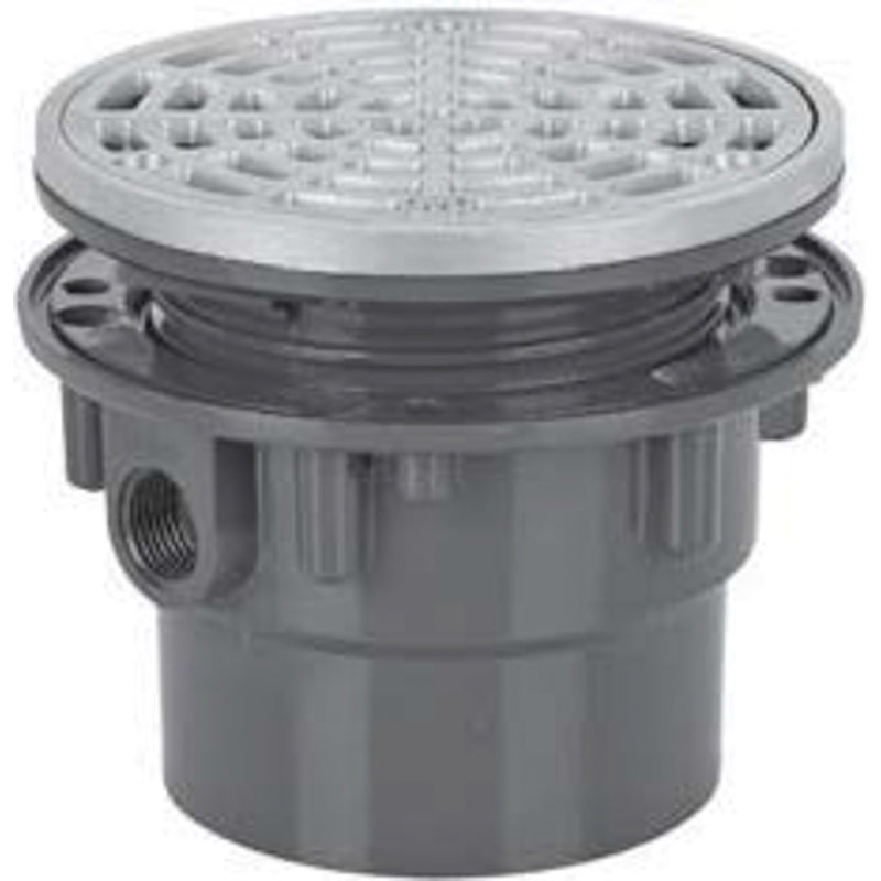 DRAIN 2 ABS MIP ADJUSTABLE FLOOR 842-2LP ROUND GREY ABS RING/STRAINER