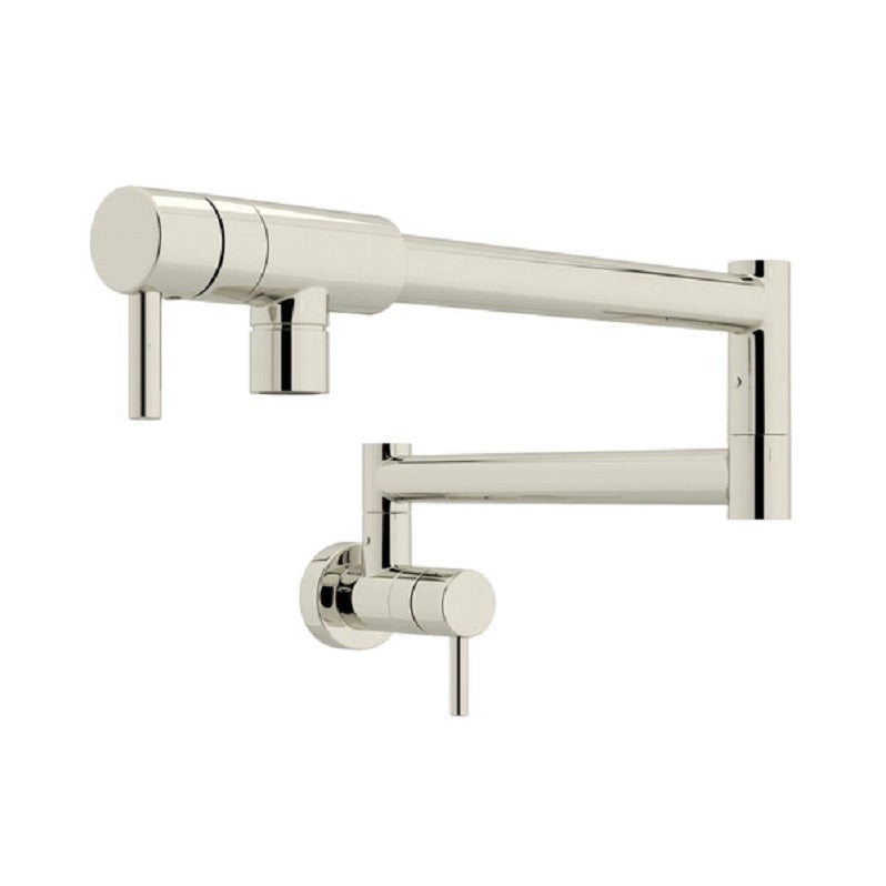 Modern Wall Mount Swing Arm Pot Filler in Polished Nickel