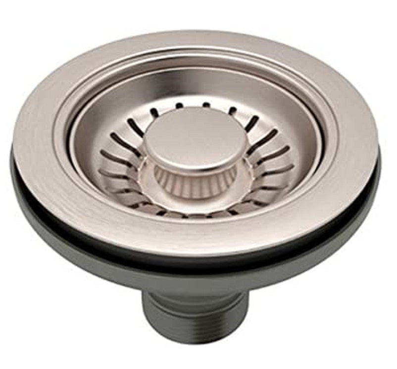 Manual Basket Strainer without Remote Pop-Up Satin Nickel