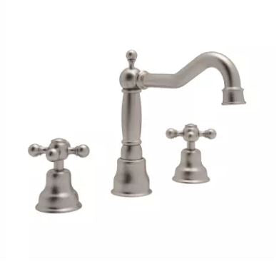 Arcana Widespread Lavatory Faucet in Satin Nickel w/Cross Handle