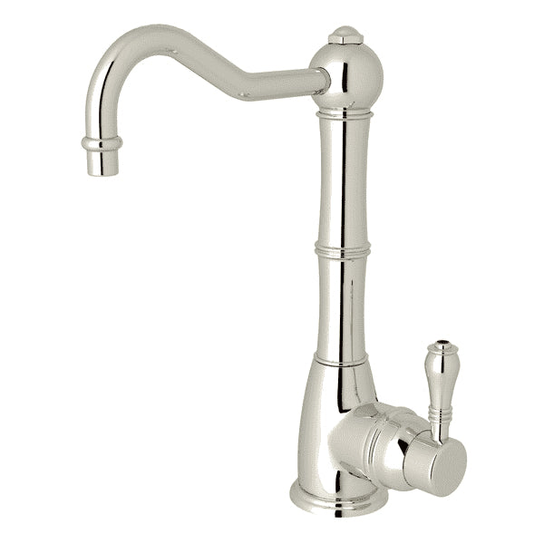 Italian Kitchen Column Spout Hot Water Faucet in Pol Nickel