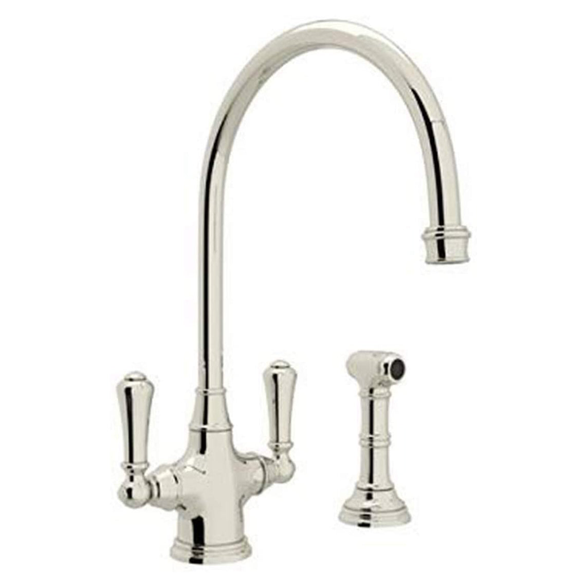 Perrin & Rowe Georgian Era Single Hole Kitchen Faucet in Polished Nickel