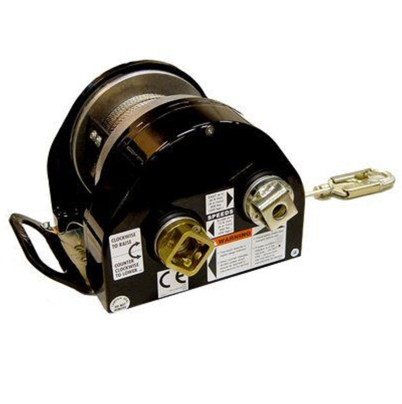 DBI Sala Advanced Digital 200 Series Winch Power Drive with 190' of 3/16" Stainless Steel Wire Rope & Swivel Snap Hook, Mounting Bracket