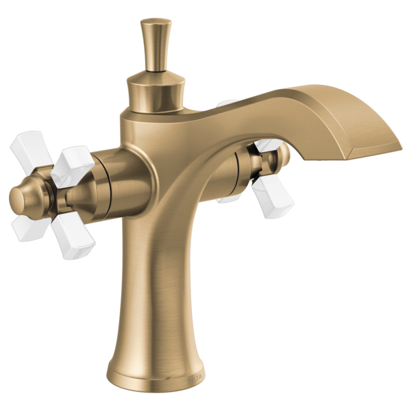 Dorval Single Hole Monoblock Lav Faucet in Champagne Bronze/Porcelain