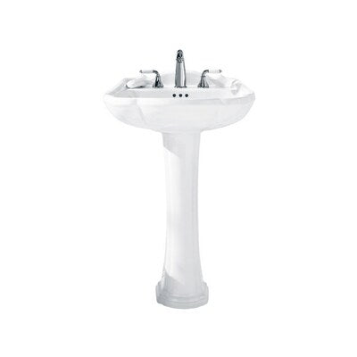 Repertoire Pedestal Sink & Base in White w/8" Faucet Holes