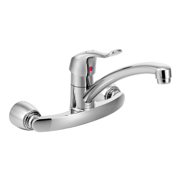 Commercial Kitchen Faucet w/8" Centers 1.5 gpm Wall Mount in Chrome