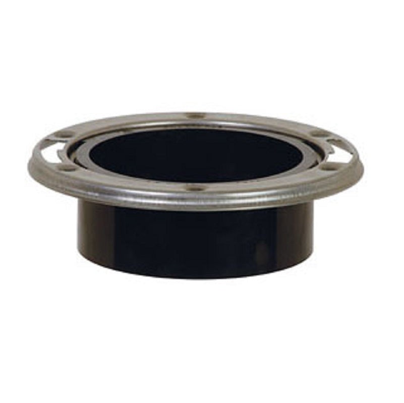 CLOSET FLANGE 4 ABS 886-4AMSPK SPIGOT FLUSH TO FLOOR STAINLESS STEEL SWIVEL RING