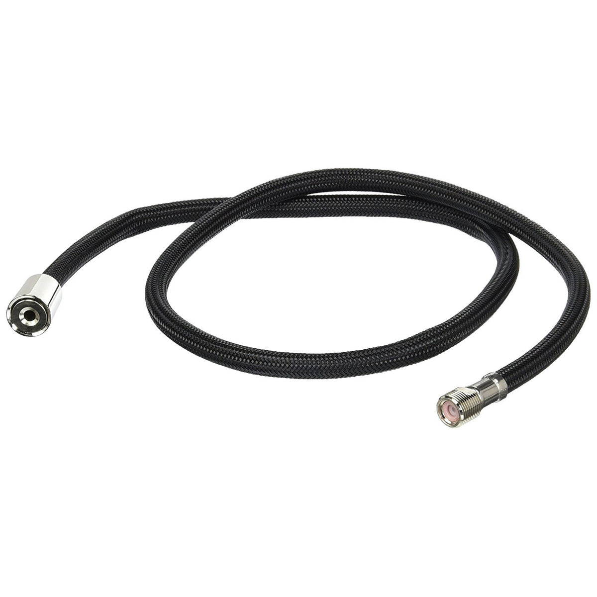 Perrin & Rowe 47" Rinse Hose Black Nylon for Sidespray Kitchen Faucets Polished Chrome