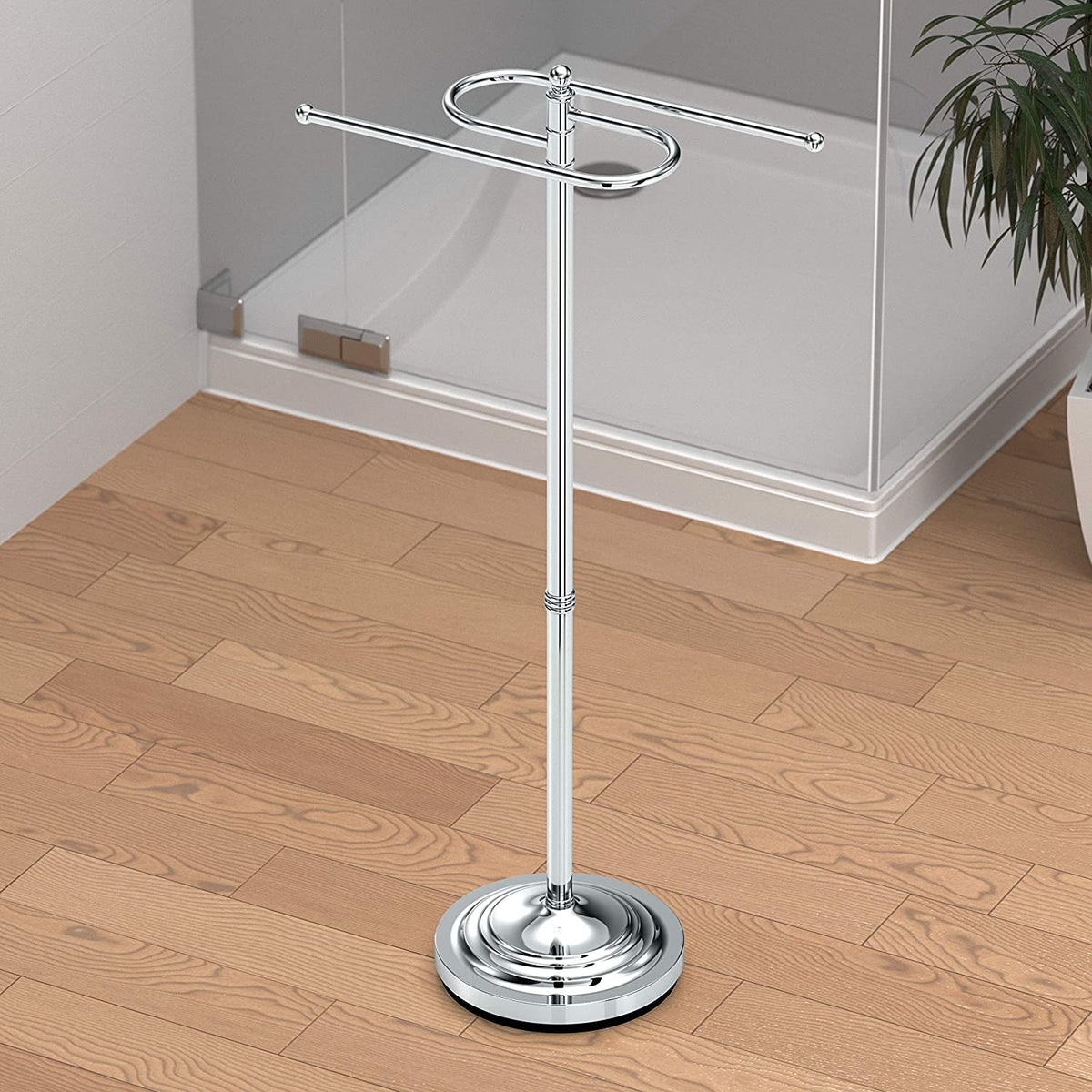 S-Style Floor Standing Towel Holder in Matte Black