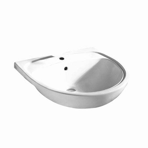 Mezzo Semi-Countertop 22x21-1/2 Lav Sink in Linen w/8" Faucet Holes