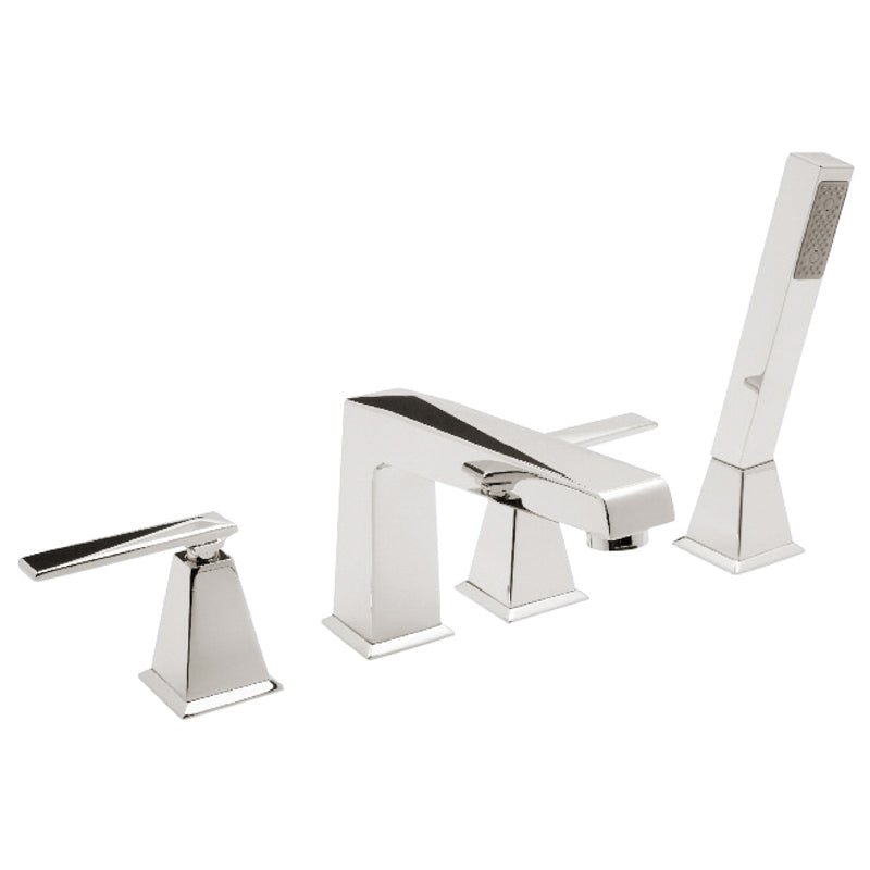 Vincent Deck Mounted Tub Faucet Plus Hand Shower In Polished Nickel