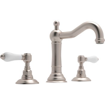Acqui Widespread Lav Faucet in Satin Nickel w/Metal Lever