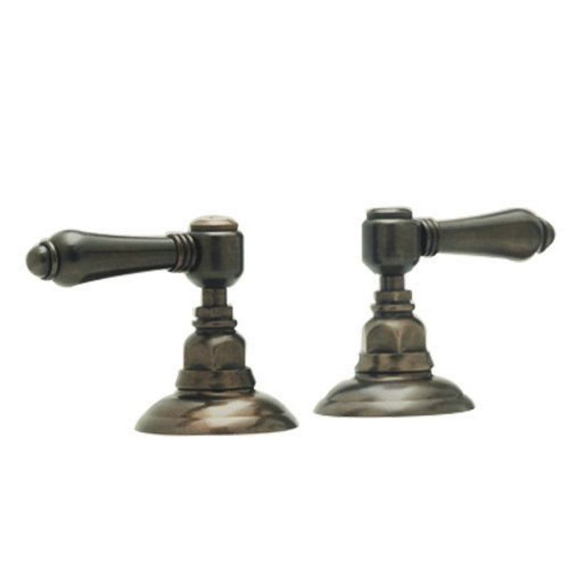 Country Bath Deck Mounted Sidevalves Hot And Cold In Tuscan Brass