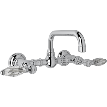 Acqui Wall Mount Bridge Lav Faucet 2-Handles In Polished Chrome