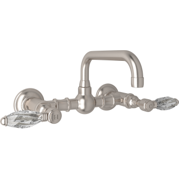 Acqui Wall Mount Bridge Lav Faucet 2-Handles In Satin Nickel