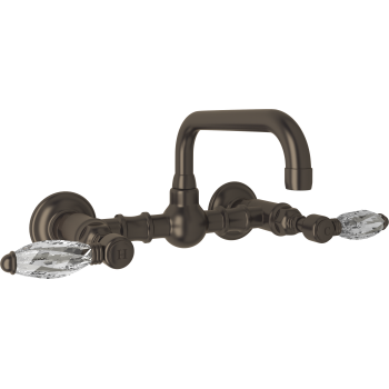 Acqui Wall Mount Bridge Lav Faucet 2-Handles In Tuscan Brass