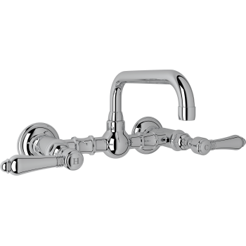 Acqui Wall Mount Bridge Lav Faucet 2-Handles In Polished Chrome