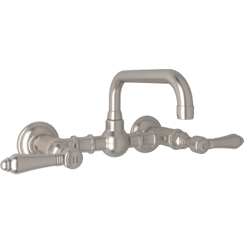 Acqui Wall Mount Bridge Lav Faucet 2-Handles In Satin Nickel