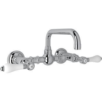 Acqui Wall Mount Bridge Lav Faucet 2-Handles In Polished Chrome
