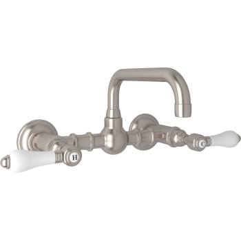 Acqui Wall Mount Bridge Lav Faucet 2-Handles In Satin Nickel