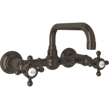 Acqui Wall Mount Bridge Lav Faucet 2-Handles In Tuscan Brass
