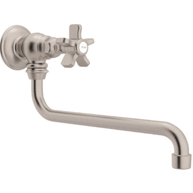 Italian Country 11" Pot Filler in Satin Nickel w/5 Spoke Handle