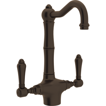 Country Single Hole Bar Faucet in Tuscan Brass w/Metal Levers