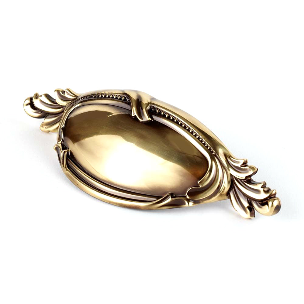 Hickory 4" Cup Pull w/Polished Antique Finish